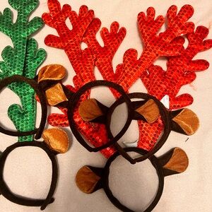 Lots of Festive Reindeer Antler Headbands